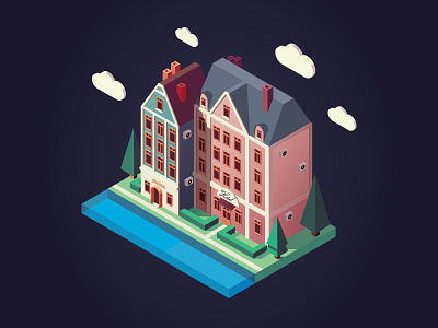 ISOMETRIC HOUSES ILLUSTRATION house houses isometric isometric illustration isometry vector