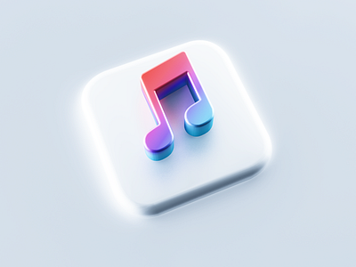 iTunes 3D Icon 3d 3d art 3d modeling 3dsmax apple apple music blender branding c4d graphic design icon itunes logo logotype mac os mobile