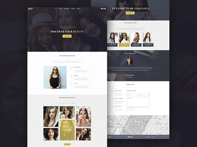 Beauty Salon Template beauty beauty salon business clean hair make up modern psd salon stylist template web design