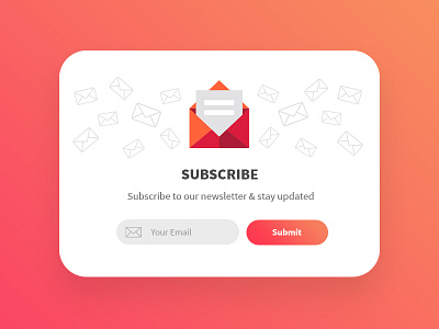 Newsletter Signup Form envelope form letter news newsletter pink signup subscribe subscription ui