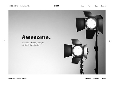 Minimal Home Page clean creative flat light minimal modern photography portfolio simple web design website