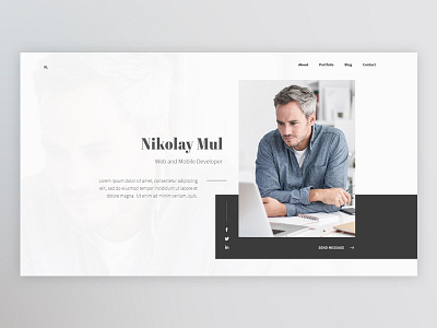 Creative Minimal Home Page clean creative flat light minimal modern photography portfolio simple web design website