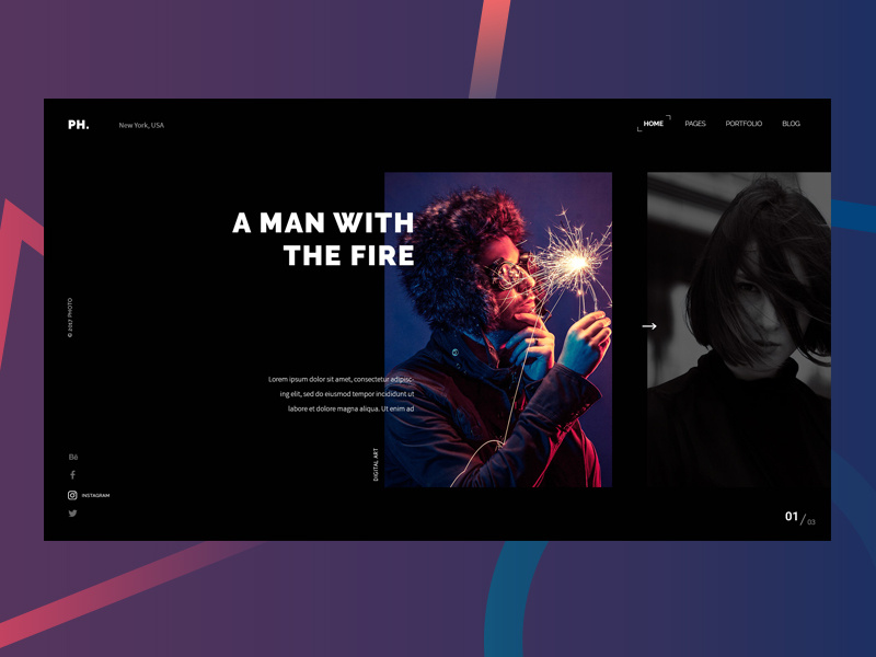 Photography Website #6 colorful creative slideshow portfolio photoshooting photography photo black bright