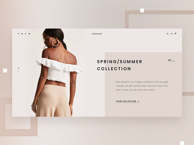 Creative Minimal Ecommerce Home Page buy clean cloth creative ecommerce minimal shop simple ui ux web design