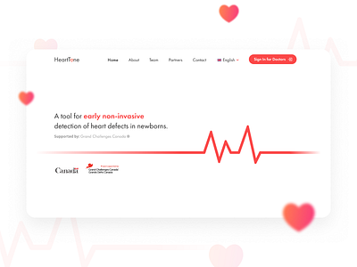HeartTone ❤️ cardiogram clean health heart medical medicine minimal pulse ui website