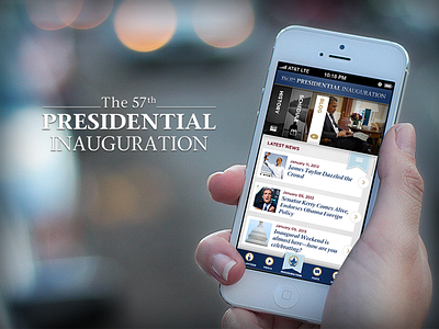 Official Presidential Inauguration 2013 app inauguration interface ios iphone mobile mockup news obama president ui