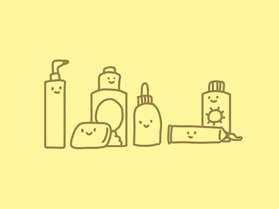 Basic skincare basics beauty cute health illustration ilustracion kawaii minimal skincare