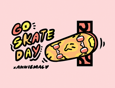 Go Skate Day 6/6 cute design digital illustration illustration ilustracion logo skate skateboard skateboarding skating