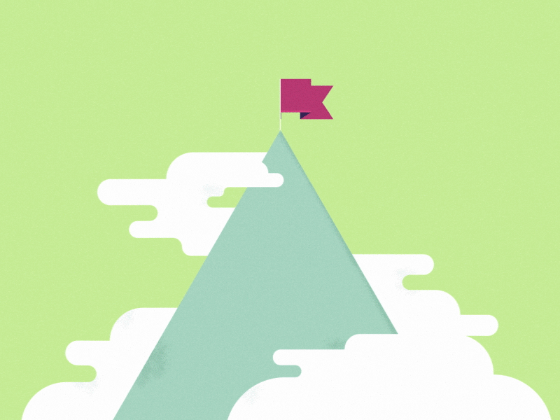 Climbing Mountains 2d animated gif animation flag mountain