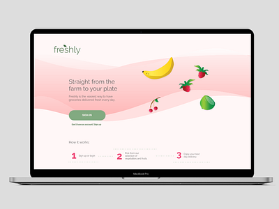 UI - Landing Page for Freshly