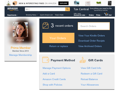 Redesign Amazon User Profile dailyui