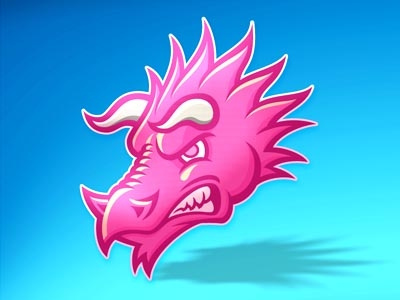 Dribbble Dragon Head avatar blue dribbble pink vector