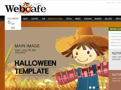 Halloween web theme halloween header logo navigation template