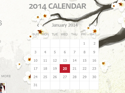 Calendar app calendar flat form ui web design widget