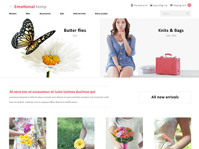 Emotional Theme02 banners design eshopping flowers graphics headers logo meta forms product template web