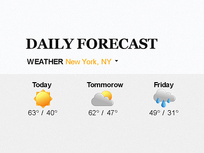 Daily Forecast design form icons weather web