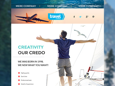 Travel Event Template [sample] cruise event package promo sea summer template travel web design