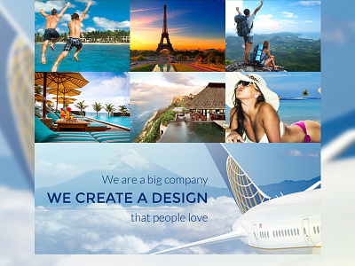 Travel Event Template 02 [sample] airplane beach escape event package promo resort splash swim template travel web design