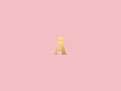 A Logomark a letter clean crown fashion gold icon letter pink shoes symbol wip
