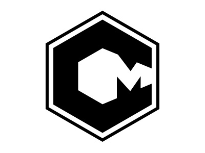 CM Icon c cube industrial logo m negative perspective