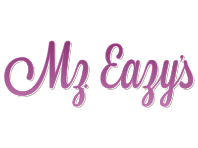 Mz. Eazy's cursive easy fuchsia fun logo ms. script type