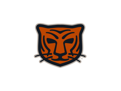 …By The Tail cat identity logo orange shield simple stripes tiger