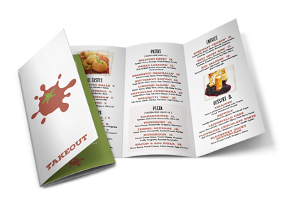 Red Gravy Takeout Menu food gravy green menu red restaurant takeout tomato trifold