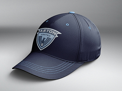 Aston United Cap Mockup aston blue crest eagle identity logo mark shield soccer sports united