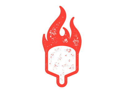 Cutting Room Floor - Pizza Logo 2a blazing distressed fire flame icon logo mark paddle peel pizza