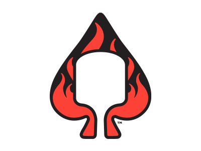 Cutting Room Floor - Pizza Logo 4a ace blazing fire flame icon logo mark paddle peel pizza spade