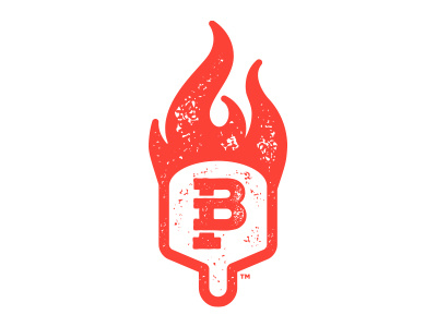 Cutting Room Floor - Pizza Logo 2b b blazing fire flame icon logo mark p paddle peel pizza