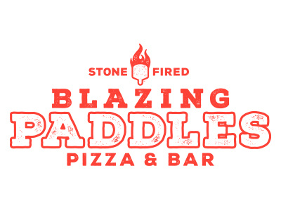 Cutting Room Floor - Pizza Logo 2d bar blazing distressed fire flame icon logo mark paddle peel pizza stone