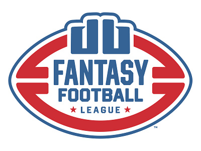 DB Fantasy Football League Logo blue fantasy football league logo mark red retro sports throwback