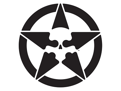 Star Skull v2 circle icon logo mark shapes simple skull star