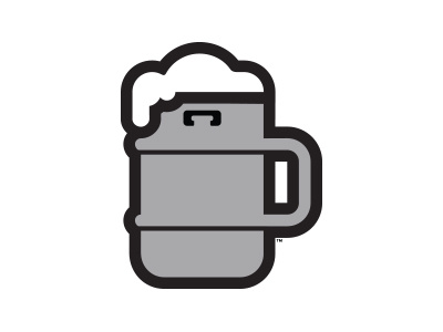 The Kug bar beer beverage foam icon keg logo metal mug silver