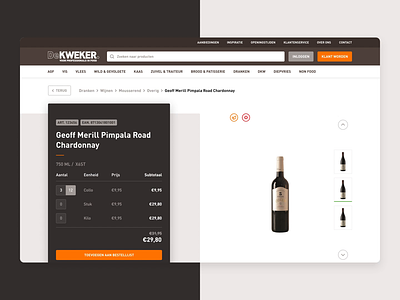 De Kweker - Productpage card commerce design detail ecommerce food page product shop web