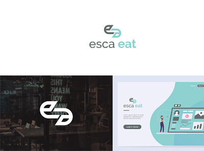 Esca Eat - Restaurant logo design design illustration logo restaurant minimal logo design vector