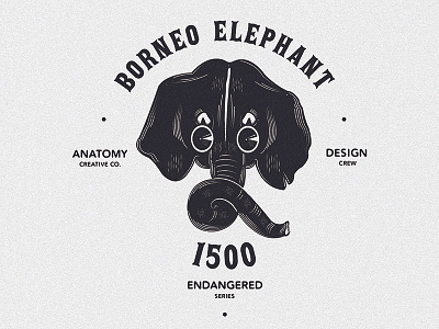 Borneo Elephant "Endangered Series" badge brand branding digital art graphic design illustration illustrator logo