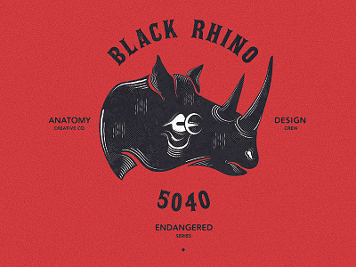 Black Rhino Badge animals badge brand digital art graphic design illustration illustrator logo retro rhino vintage