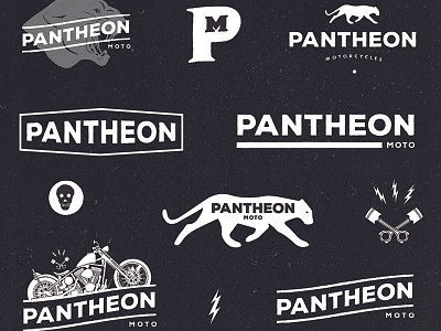 Pantheon Moto logo concepts