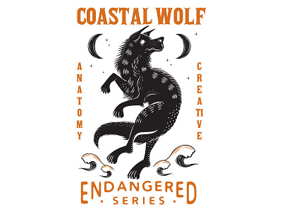 Coastal Wolf design apparel artwork branding illustration illustrator logo type typography vector wolf