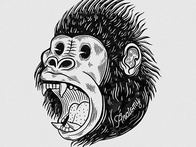 Gorilla Illustration brand branding design digital art graphic design illustration illustrator logo vector vintage
