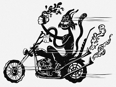 Hellcats Illustration cartoon digital art illustration illustrator motorcycle retro typography vintage