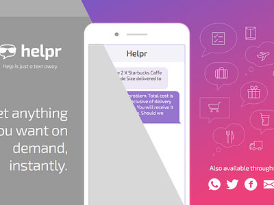 Helpr Landing Page layout wireframe