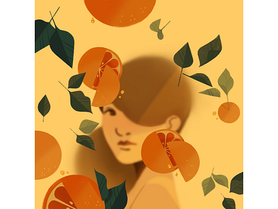 🍊 Last of 30 🍊 30 birthday fruit girl oranges portrait procreate self woman