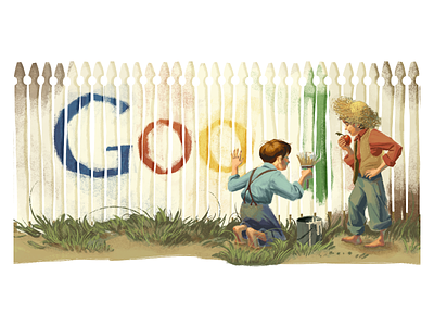 Doodle for Mark Twain author doodle fence google google doodle kids mark twain paint tbt twain writer
