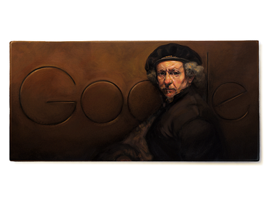 Doodle for Rembrant canvas doodle google google doodle logo oil painting