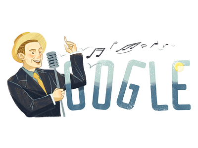 Doodle for Charles Trenet charles trenet doodle google google doodle logo musician singer the sea