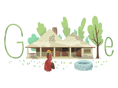Doodle for Stella Maria Sarah Miles Franklin doodle forest franklin girl google google doodle house logo
