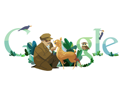 Doodle for Tadas Ivanauskas birds deer doodle google google doodle ivanauskas logo nature